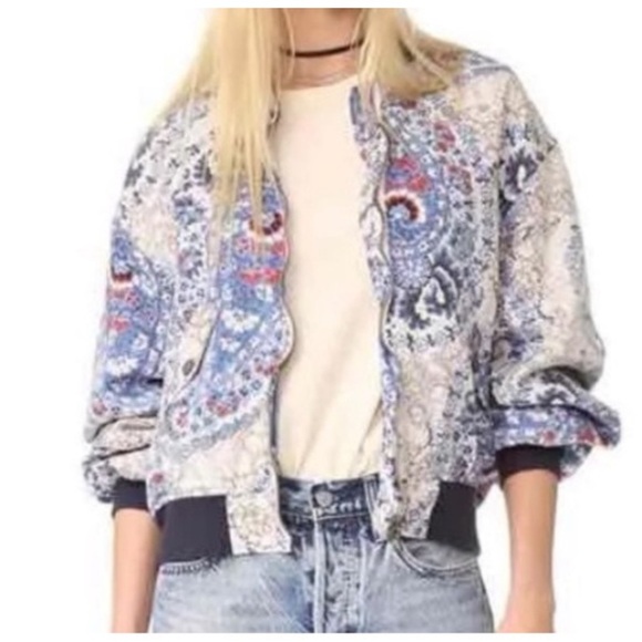 Free People Daytrip Paisley Print Bomber Jacket - Picture 7 of 7